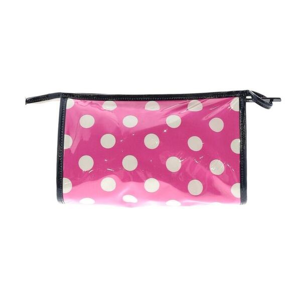 Kate Spade New York cosmetic bag pink with white dots - Picture 1 of 5